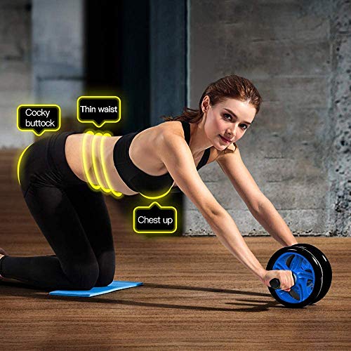 For Abdominal Workout Dual Ab Roller Exercise Wheel Knee Pad 