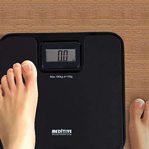 MEDITIVE Metal Platform Digital Human Weighing Scale (Black, 7-180 Kg),  Size: Compact, Model Name/Number