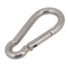 Viva Fitness M8x80mm 304 Stainless Steel Spring Snap Hook Carabiner (Silver) - Pack of 2 - Image 4
