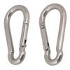 Viva Fitness M8x80mm 304 Stainless Steel Spring Snap Hook Carabiner (Silver) - Pack of 2