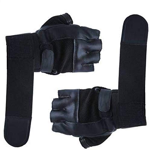 5 O’CLOCK Sports Leather Gym Gloves for Men with Wrist Support Band for