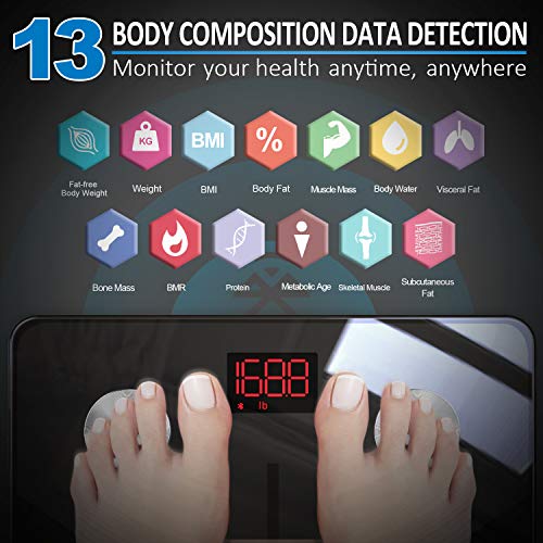 RENPHO Wi-Fi Bluetooth Body Fat Scale, Body Weight Scale, Smart